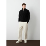 Sweat en laine effet tricot à col zippé