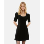 Robe Courte En Velours Noir Femme