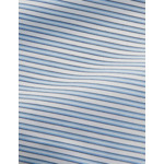 Chemise voyage col figaret en popeline rayée bleu