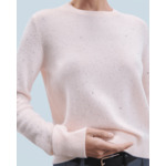 Pull Col Rond Strass Allover Léger