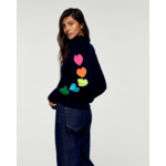 Pull Col Montant Cœurs Multicolores