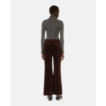 Pantalon Tailleur Droit En Velours Côtelé Marron Femme