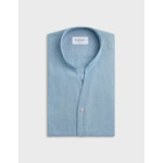 Chemise carl col droit ouvert en chambray bleu clair