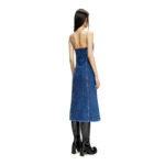 Robe midi à bretelles en denim