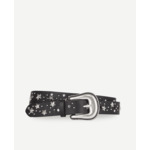 Ceinture En Cuir Noir Avec Étoiles