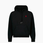 Ami Paris Hoodie Ami de Coeur Rouge Noir