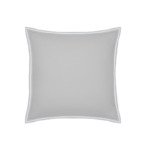 TAIE D'OREILLER | Pure White Percale Lavée - Light Grey  - Finition White