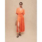 Robe longue satinée
