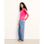 Pull Col Rond Bandes Multicolores aux Manches