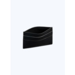 Porte-cartes en cuir lisse noir