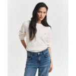 Lambswool Cable Knit Crew Neck Swea