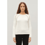 Pull maille broderies écru