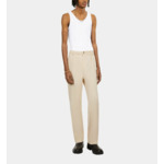 Pantalon Beige En Coton Et Lin Avec Pinces Homme