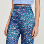 Pantalon satiné imprimé fleuri