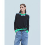 Pull Col Rond Bandes Bicolore