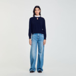 Pull en laine et cachemire à volant