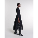 Robe longue volantée à motif