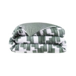 Lacoste - Housse de couette en satin de coton lavé vert, L Stamp