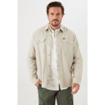 Men Overshirts Brown