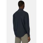 Chemise Bleu Marine En Nylon Stretch Slim Fit