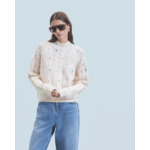 Pull Col Rond Torsades Multicolore