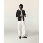 Pull Gilet Zippé Bandes Bicolores