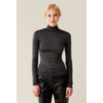 Sous-pull jersey brillant col haut