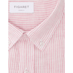 Chemise Gabriel en lin rayée rose