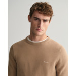 Cotton PiquÃ© Crew Neck Sweater