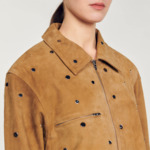 Blouson en daim orné de studs