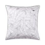 Lacoste - Taie d'oreiller en satin de coton lavé gris, L Leaf