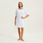 - Chemise de nuit courte col bateau en jersey, Anafi