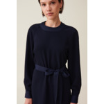 Robe babydoll ceinturée marine