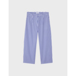 Pantalon Fleur en popeline rayée bleue