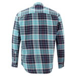 Chemise à manches longues à carreaux indigo