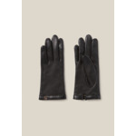 Gants cuir noir monogramme CP doré