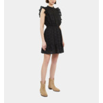 Robe Courte Noire En Broderie Anglaise Femme