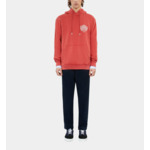 Sweatshirt Rouge Avec Sérigraphie Blason Homme
