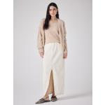 GILET COL V ML OEDIPE BEIGE_CHINE