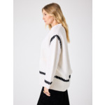 Gilet en laine cosmique ECRU_NOIR