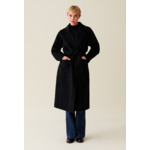 Manteau long ceinturé noir