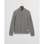 Textured Wool Blend Zip Cardigan
