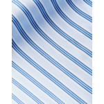 Chemise col italien en popeline rayée bleu