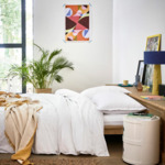 Desforges - Housse de couette en percale de coton bleu, Alcove