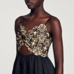Robe bicolore brodée