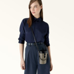 FURLA NET MINI BUCKET - TESSUTO RAFIA RIGHE+NAPPA SINTETICA