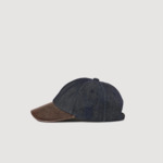 Casquette en denim et cuir