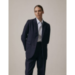 Blazer glory en twill de laine rayée marine