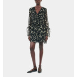 Robe Courte Avec Imprimé Fleuri En Soie Femme