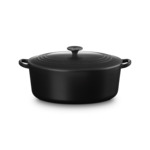 Cocotte ovale 31cm en fonte émaillée noire*